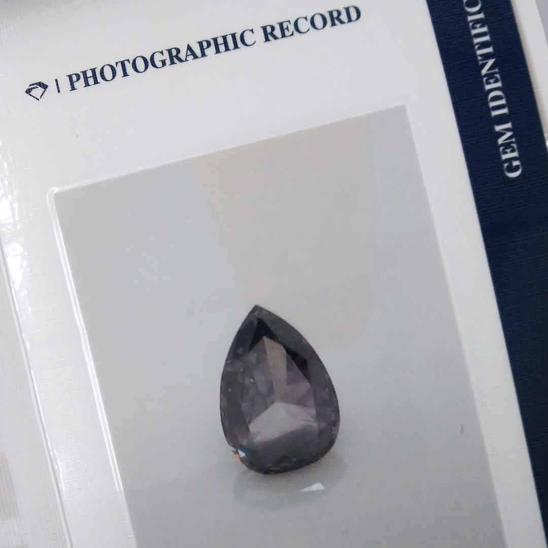 0.13ct Authentic Australian Blue Pear Cut Diamond of Argyle Origin - BL3 (3/27)