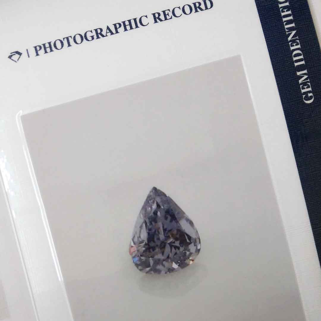 0.08ct Authentic Australian Blue Pear Cut Diamond of Argyle Origin - BL3 (27/27)
