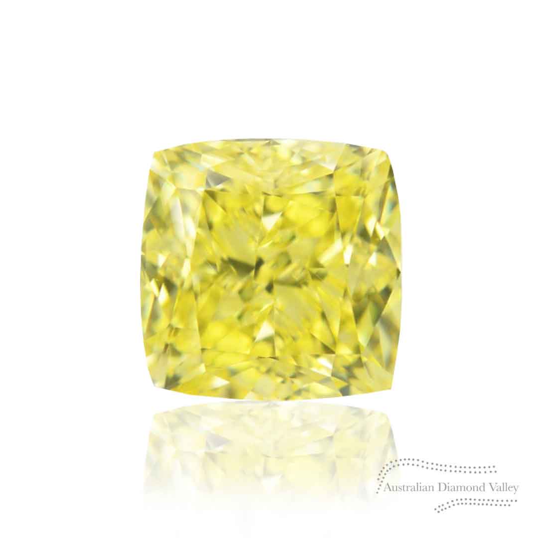 0.55ct Authentic Australian Yellow Cushion Cut Diamond of Argyle Origin - NFY