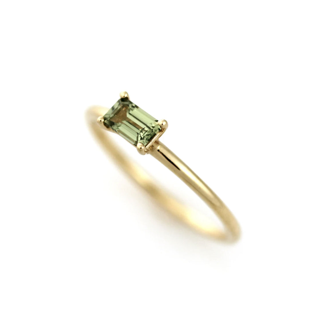 0.39ct Australian Light Green Sapphire Emerald Cut