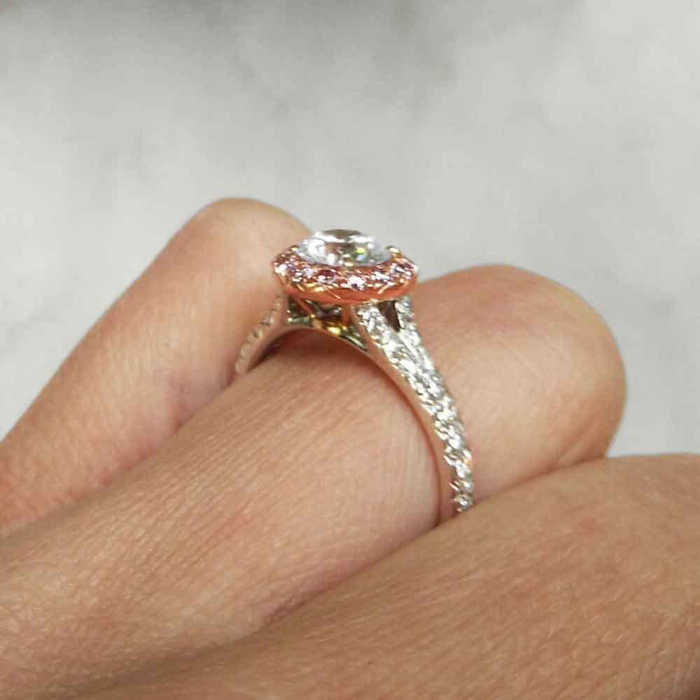 Cathedral Pink Diamond Argyle Australian Ring - 6P