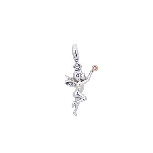 Chasing Pink Diamond Friendship Angel Silver Charm