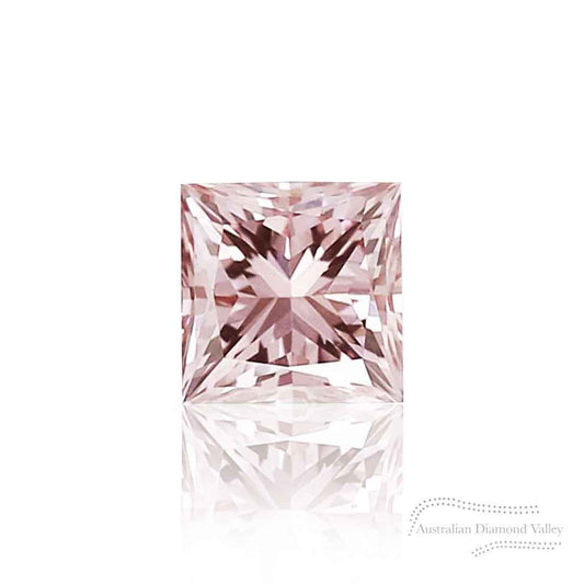 0.10ct Authentic Australian Pink Princess Cut Diamond of Argyle Origin - 7PR