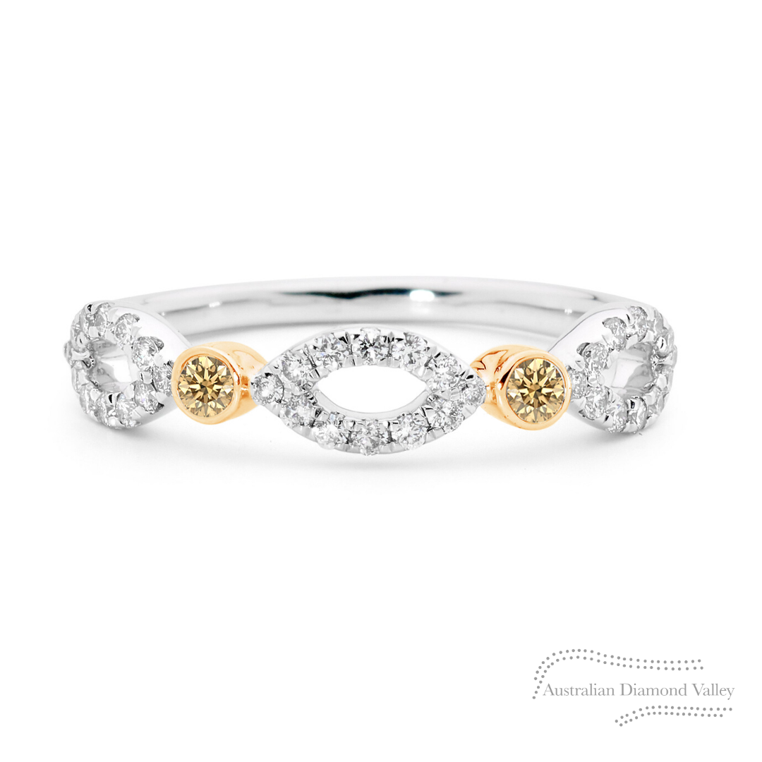 Champagne Reef Argyle Australian Diamond Stacker Ring