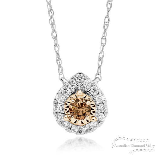 Cognac Rain Drop Necklace
