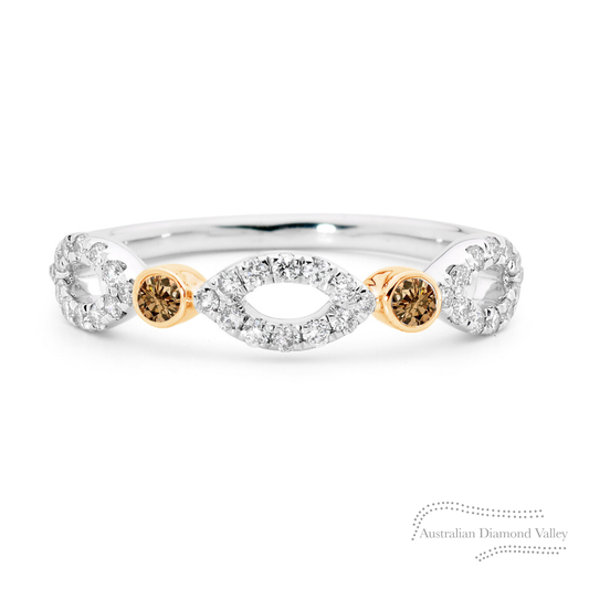 Cognac Reef Argyle Australian Diamond Stacker Ring
