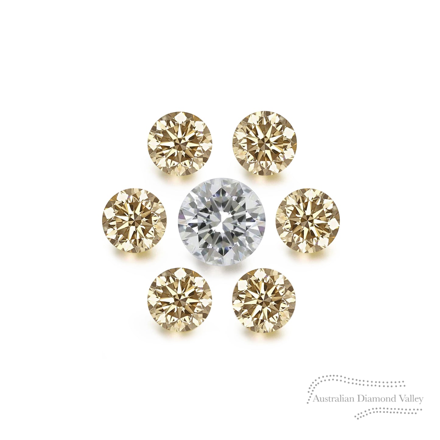 Diamond Valley Daisy 0.10ct Authentic Australian Champagne Argyle Origin Diamond - C3