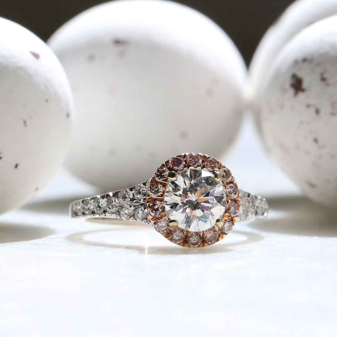 Cathedral Pink Diamond Argyle Australian Ring - 6P