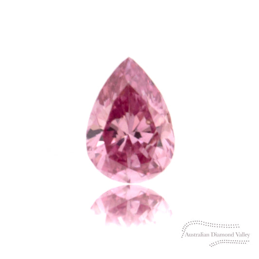 0.09ct Authentic Australian Pink Pear Cut Diamond of Argyle Origin - 4PP