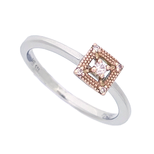 Piazza Pink Diamond Silver Ring