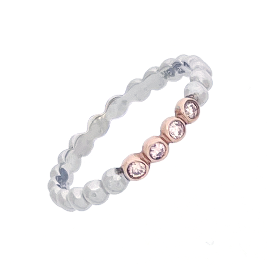 Bubble Pink Diamond Silver Ring